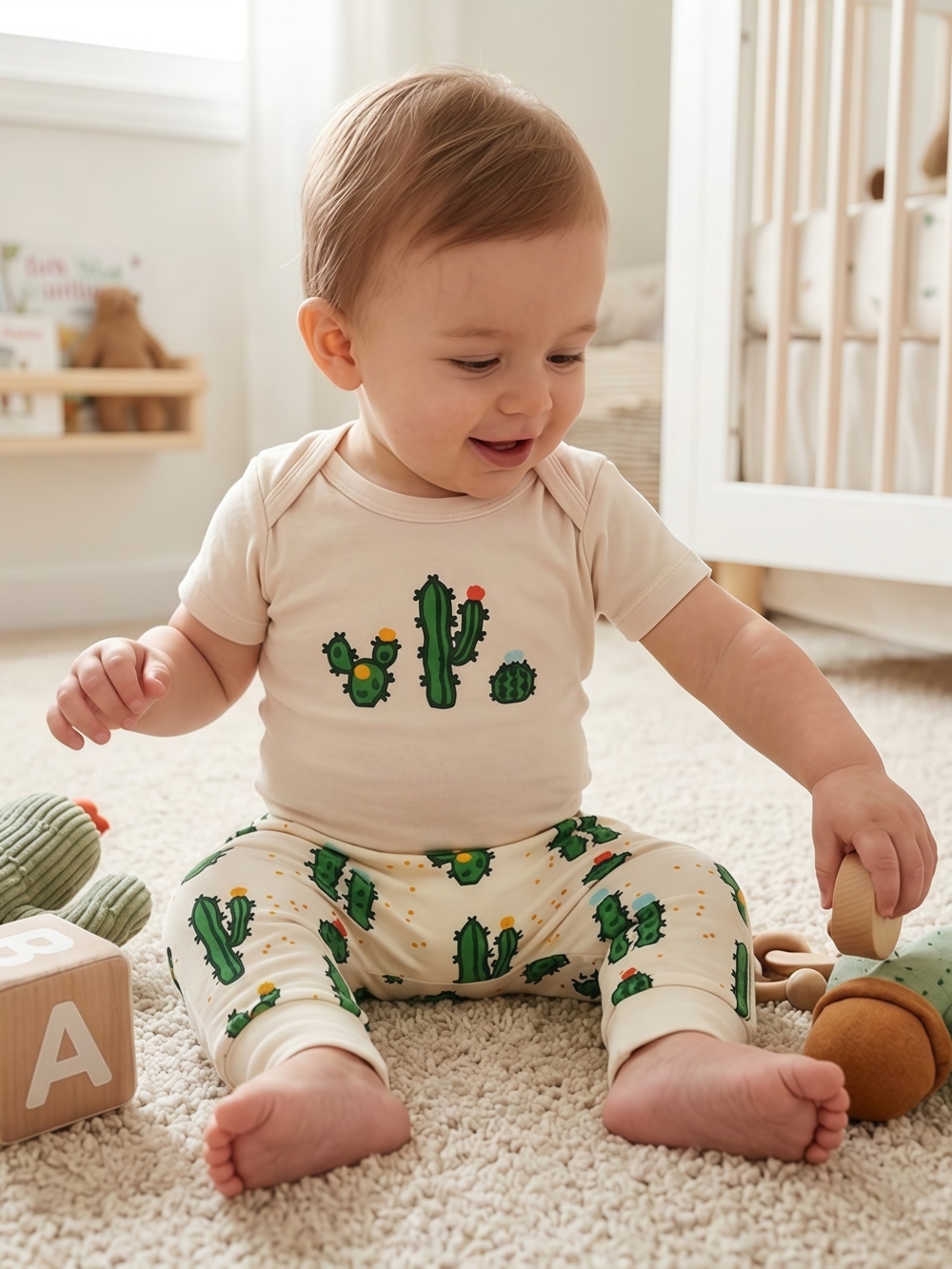 Monica + Andy - Cactus Themed Matching Baby Set